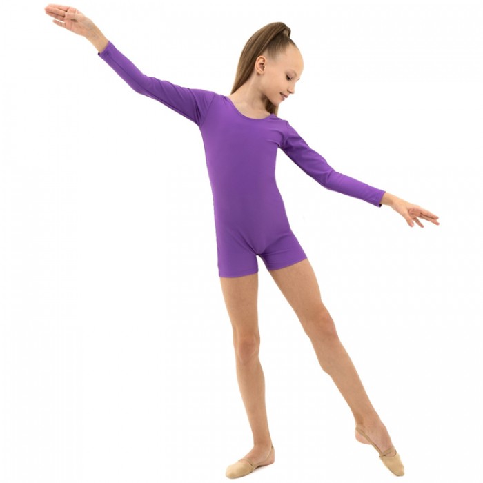 Купальник гимнастический Grace Dance Gymnastic leotard long sleeve with shorts 92472VT1 - изображение №3