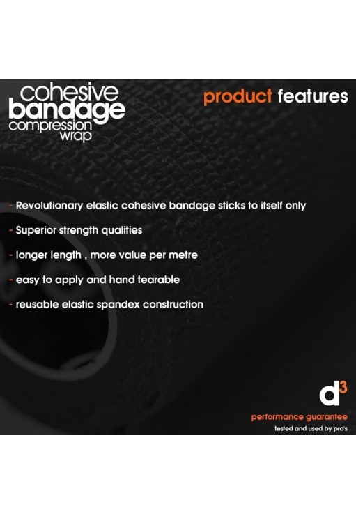 Тейп компрессионный d3 Cohesive Compression Wrap 75mm