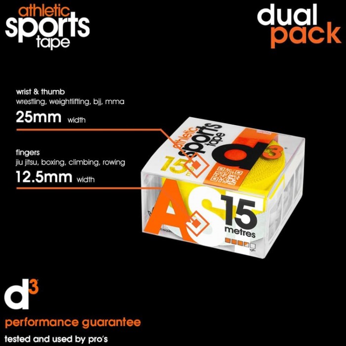 Banda sport d3 AST Athletic Strapping 25+12.5mm DualPK ASD03815BKWR - 3