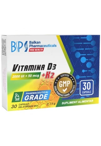 Vitamine Balkan Pharmaceuticals VITAMINA D3 + K2 softgels N30