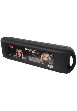 Набор гантели и гриф 50 кг YORK Black Cast Iron Barbell/Dumbbell Spinlock Set in PVC case