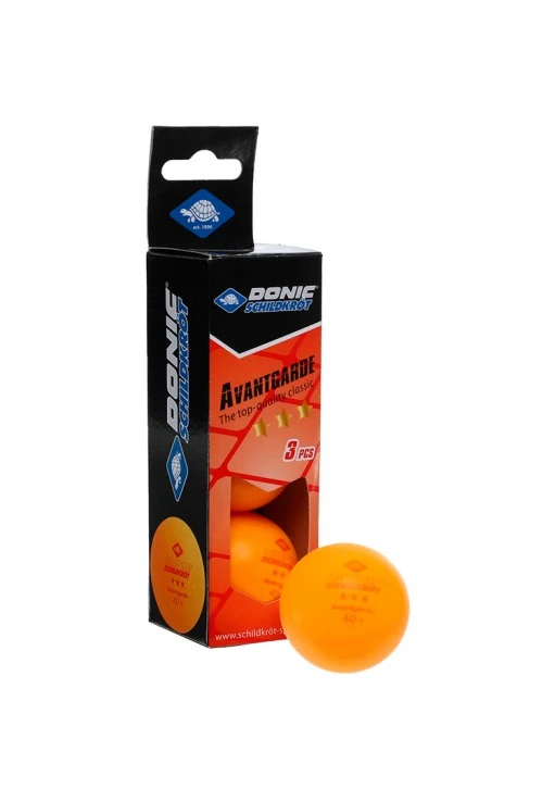 Набор мячей для настольного тенниса 3шт Donic AVANGARDE POLY +40 ORANGE