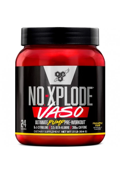 Предтренировочный комплекс BSN No xplode Vaso ultimate pump pre-workout Pineapple pump 1.11lb