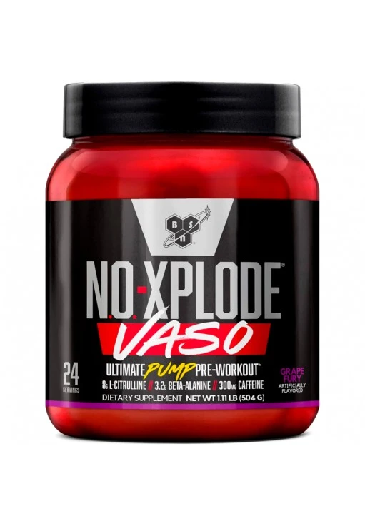 Предтренировочный комплекс BSN No xplode Vaso ultimate pump pre-workout Grape Fury 1.11lb