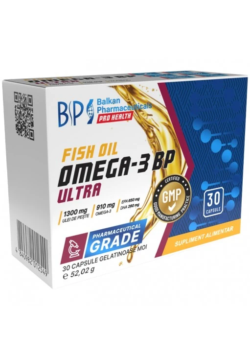 Ulei de peste Balkan Pharmaceuticals OMEGA-3 BP ULTRA softgels N30