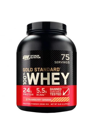 Сывороточный протеин Optimum Nutrition Gold Standard 100% WHEY Strawberry Banana 5lb