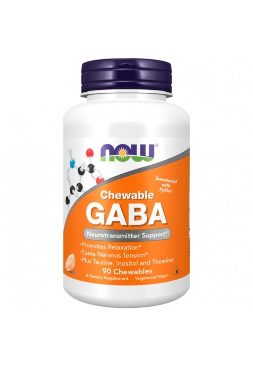 Витамины Now Foods GABA Orange Flavor Chewable Tablets