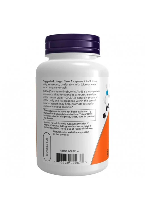 Витамины Now Foods Gaba 500mg