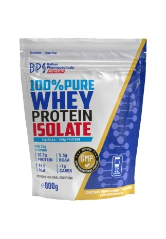 Isolat proteic Balkan Pharmaceuticals WHEY PROTEIN ISOLATE 100% PURE CARAMEL SARAT powder 800 gr