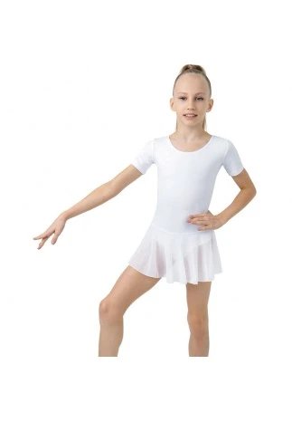 Costum pentru gimnastica cu fusta maneca scurta Grace Dance Gymnastic leotard