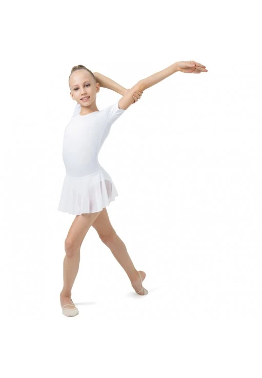 Costum pentru gimnastica cu fusta maneca scurta Grace Dance Gymnastic leotard