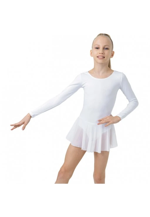 Купальник гимнастический с юбкой длинный рукав Grace Dance Gymnastic leotard