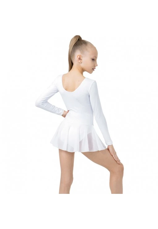 Costum pentru gimnastica cu fusta maneca lunga Grace Dance Gymnastic leotard