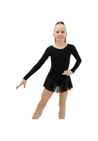 Costum pentru gimnastica cu fusta maneca lunga Grace Dance Gymnastic leotard